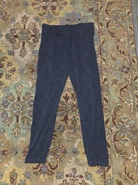ZYIA Navy Wave-Textured Active Leggings